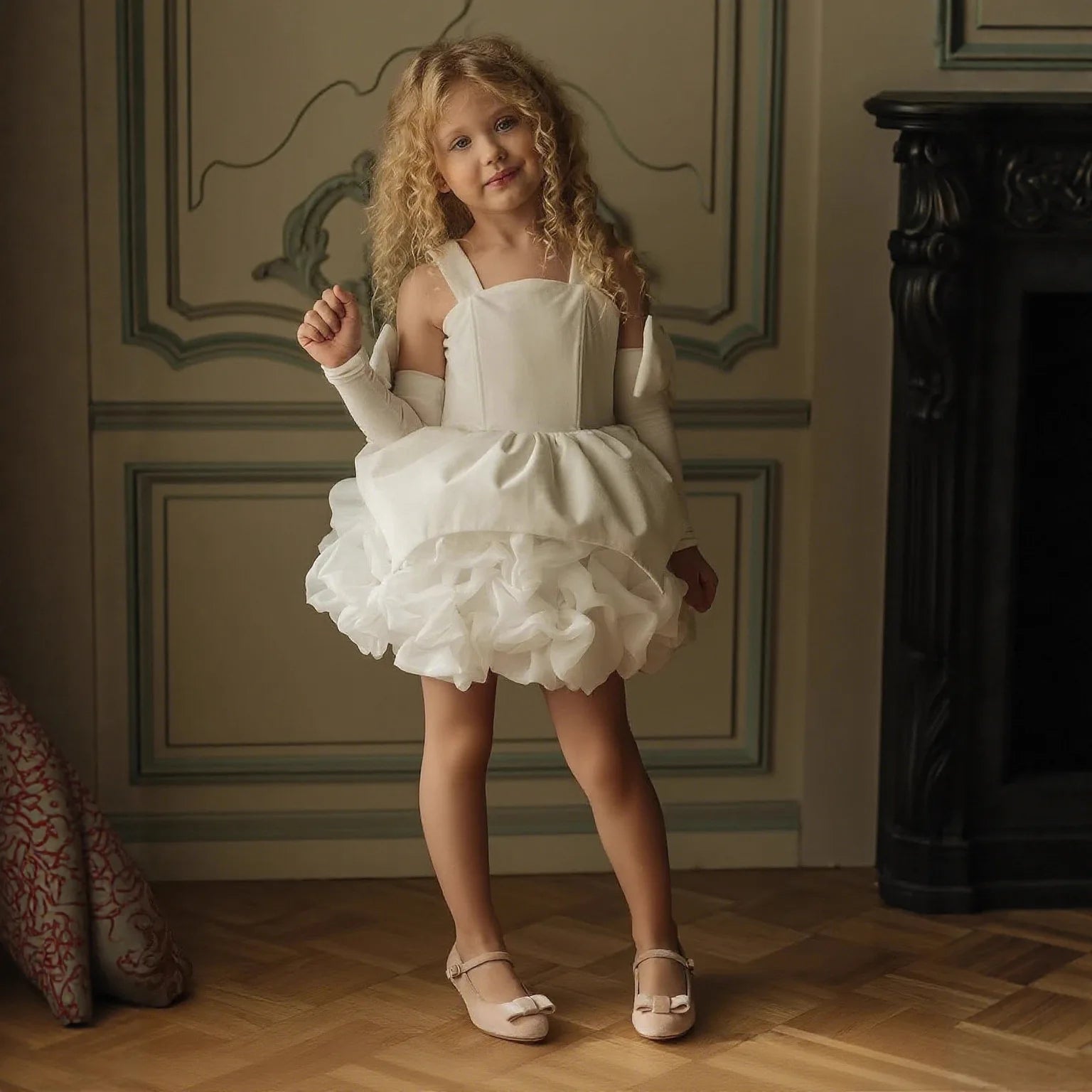 Luxe Velvet Girls Birthday Dress
