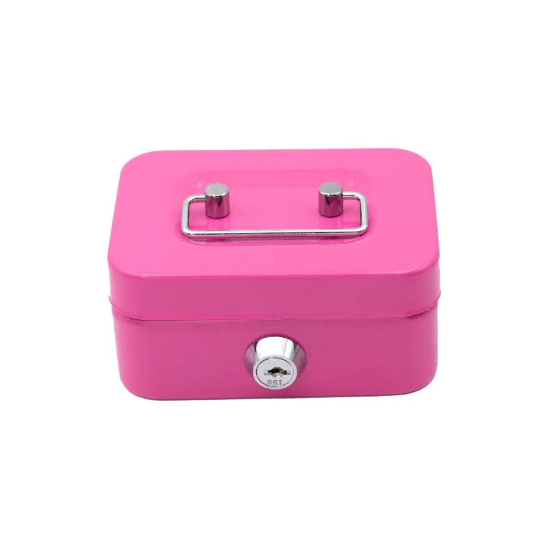 Caja Fuerte de Dinero Cerrable con Llave, Caja de Efectivo Portátil de Metal, Hucha, Caja de Seguridad de Almacenamiento, Mini Estuche para Colección de Monedas para Niños