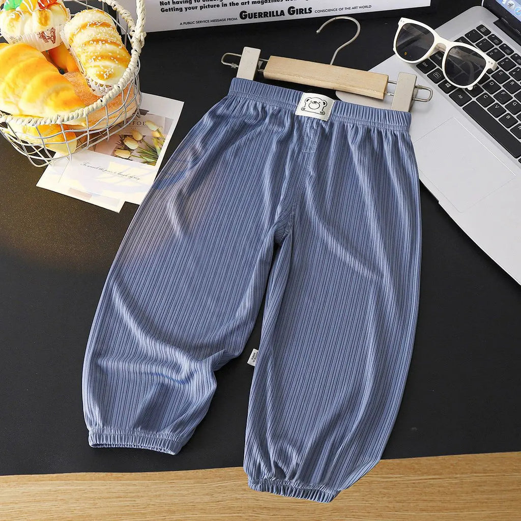 Summer New Kids Pants Anti-Mosquito Thin Breathable Trousers for Boys & Girls Korean Style Casual Beam Foot Child Pants