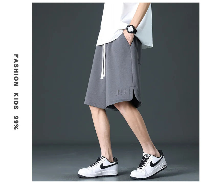 Loose Ice Silk Basketball Shorts Men's Summer Quick Dry Sport Mid-Pants American Breathable Casual Straight Loose Five-Quarter