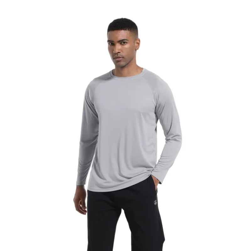 Men's UPF 50+ Sun Protection Long Sleeve T-Shirt - Quick Dry Athletic
