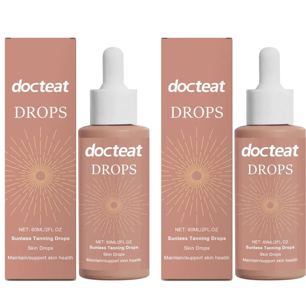 Docteat Sunless Tanning Drops Gentle Formula Long-Lasting No Greasy Feeling Gluconolactone Vitamin B1 Peppermint Extract 60 ML