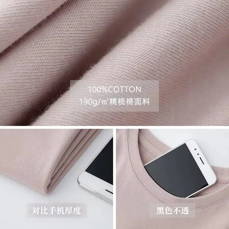Summer Men's and Women's Purple Short Sleeve T-Shirt, 100% Cotton Round Neck Loose Unisex Tee, Breathable and Comfortable