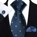 Mens Tie Pink Blue Red Polka Dot Wedding Necktie For Men Designer Hanky Cufflink Tie Set Business Party Daily Wear Accessories