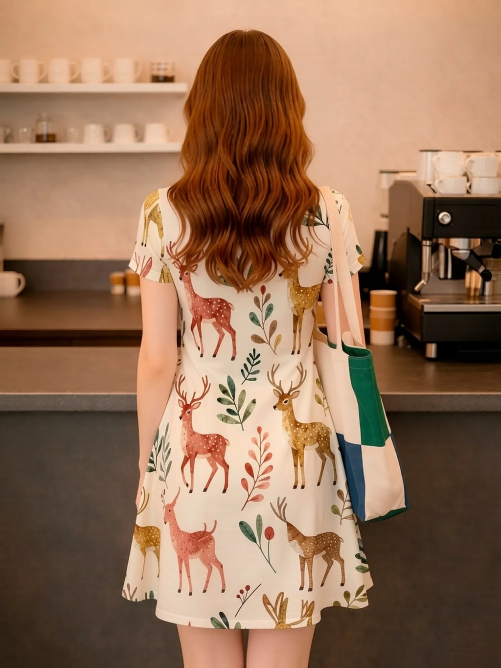 Elegant Womens V Neck Short Sleeve Floral A Line Dress Lightweight Summer Swing Dress for Daily Wear Vacation Travel and Parties