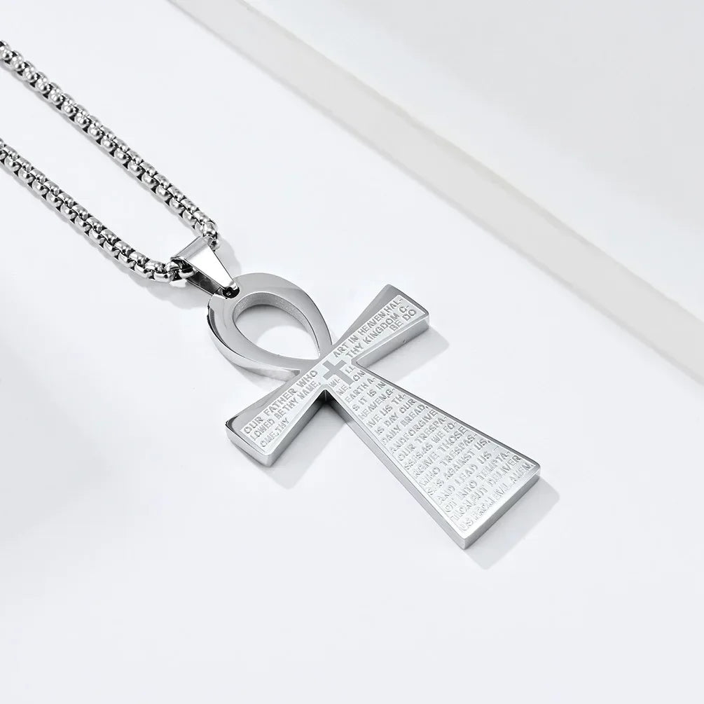 Jesus Christ Cross Mens Necklace Gold Color Cross Religious Pendant Necklace Accessory Chain Accessories