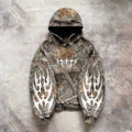 Y2K Hoodie Retro Zip Up Camouflage Pattern Zipper Sweatshirt High Street Hip Hop Streetwear Man And Women'S Hoodies Unisex Camo