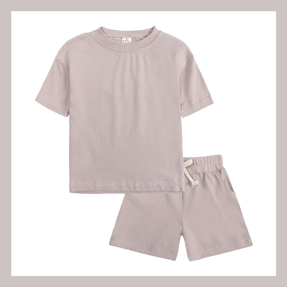 Kids Tales Unisex Toddler Summer Clothing Set - Cotton T-Shirt & Shorts