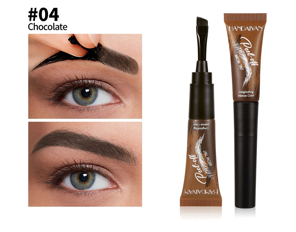 Eyebrow Tattoo Tint Semi Permanent Brow Tint Long-lasting Waterproof Natural Brown Liquid Eye Enhancers Brow Tattoo with Brush