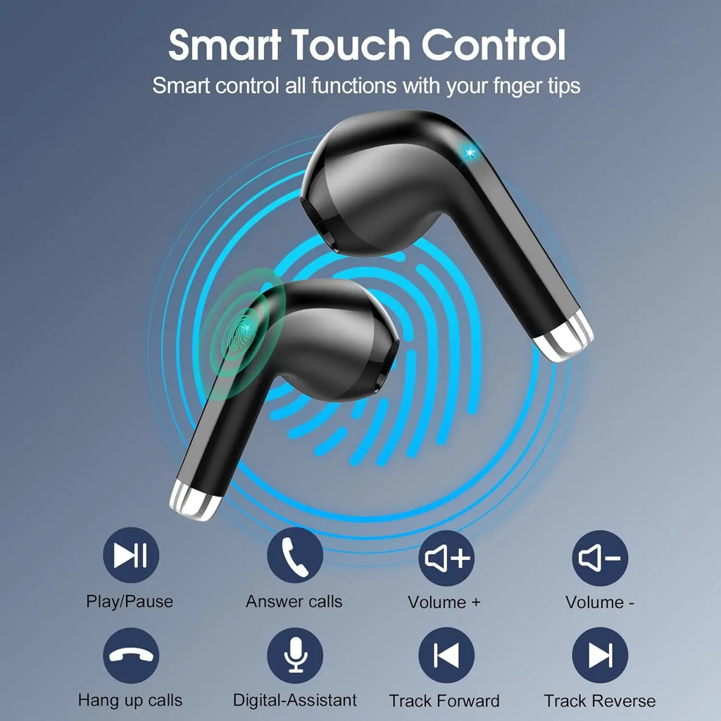 T6 Wireless Earbuds Bluetooth 5.3 ANC Active Noise Cancelling Headphones 48H Playtime IPX7 Waterproof HiFi Deep Bass in-Ear Sport Earphones with HD Mic for iPhone Samsung Android.