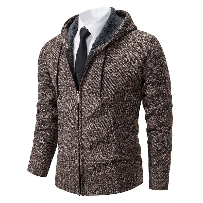 Mens Fleece Cardigan With Stand Collar Zipper Warm Autumn Winter Outerwear For Men Casual