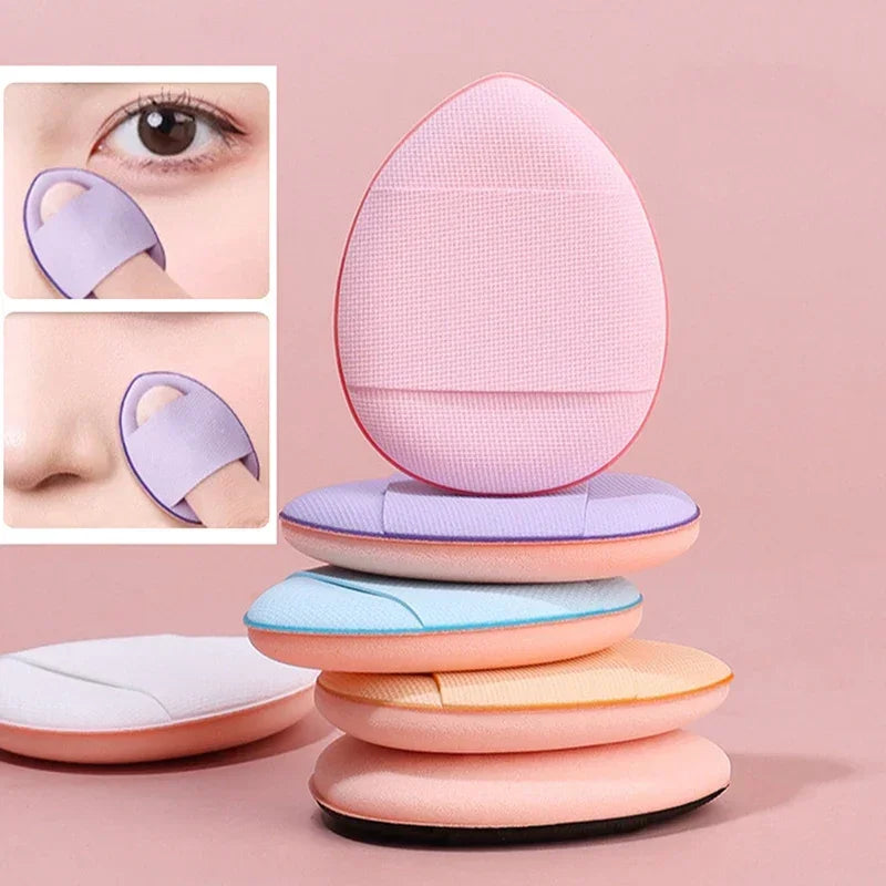 6PCS Foundation With Storage Face Concealer BB Mini Finger Puff Box Cream Cosmetic Applicator Makeup Air Cushion Powder Sponge