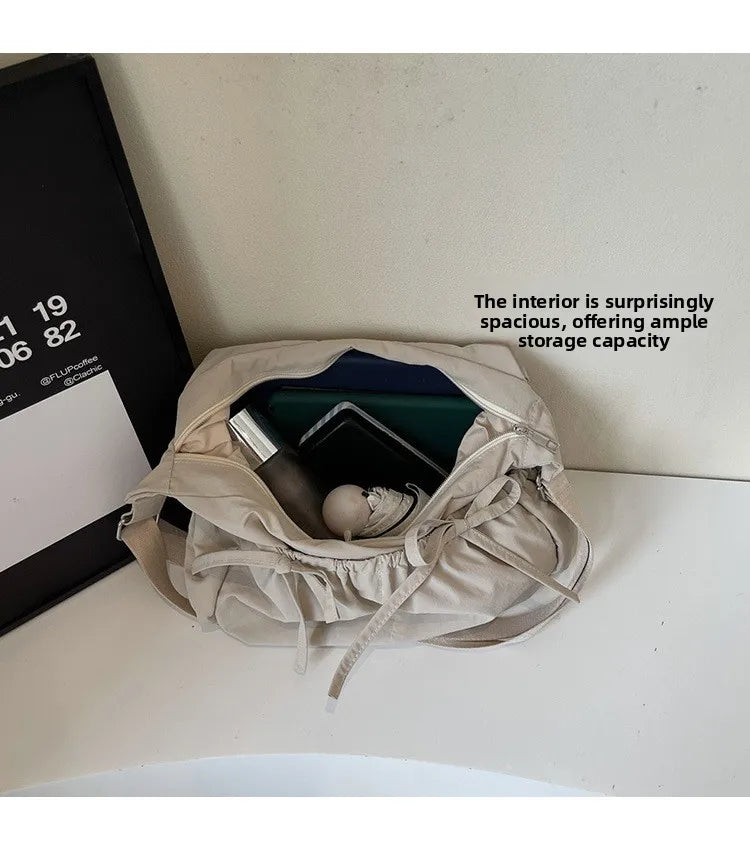 Ruched Fabric Hobo Bags Lightweight Nylon Shoulder Crossbody Bag, Stylish & Adjustable, Perfect for Casual Outfits, Daily Errand