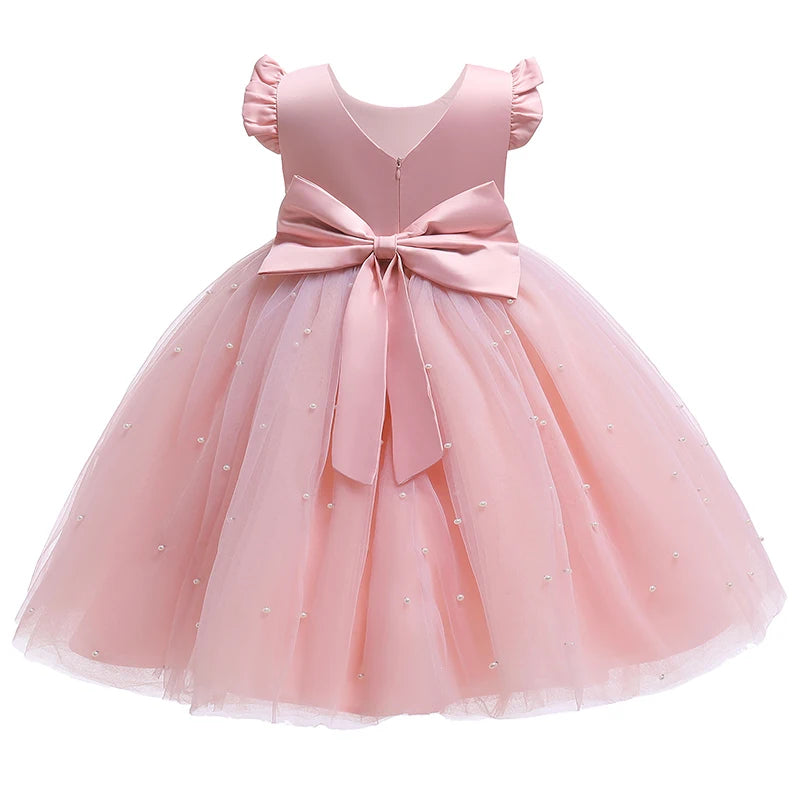 New Girls Puffy Dress Summer Tulle Fashion Little Princess Dress Piano Performance Costume Host Costume 2-10 Years Kids Clothes