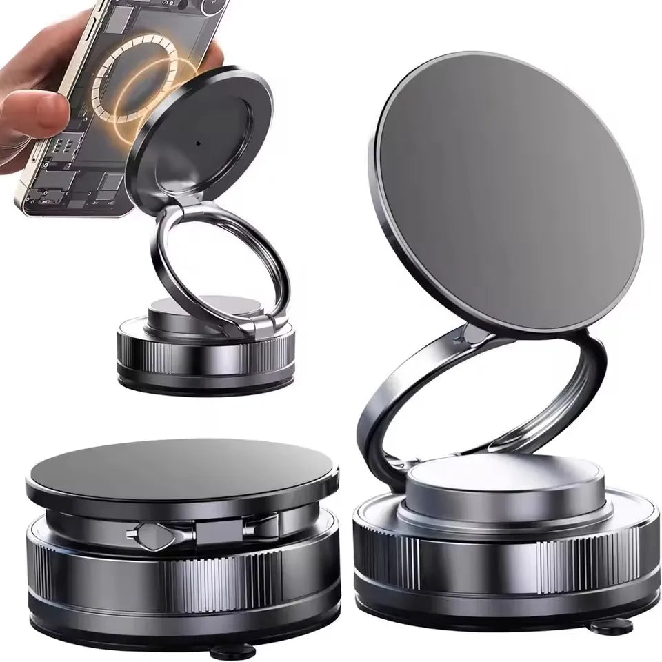 2026 New Vacuum Magnetic Phone Holder for Car - Suction Cup Phone Mount for MagSafe, 360° Rotatable Portable Strong Magnet Stand