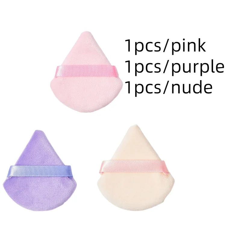 Velvet Cosmetic Powder Pufff Makeup Sponge Puff Dry Use Triangle Makeup Puff Women'S Soft Smooth Beauty Washable Face Makeup Tools