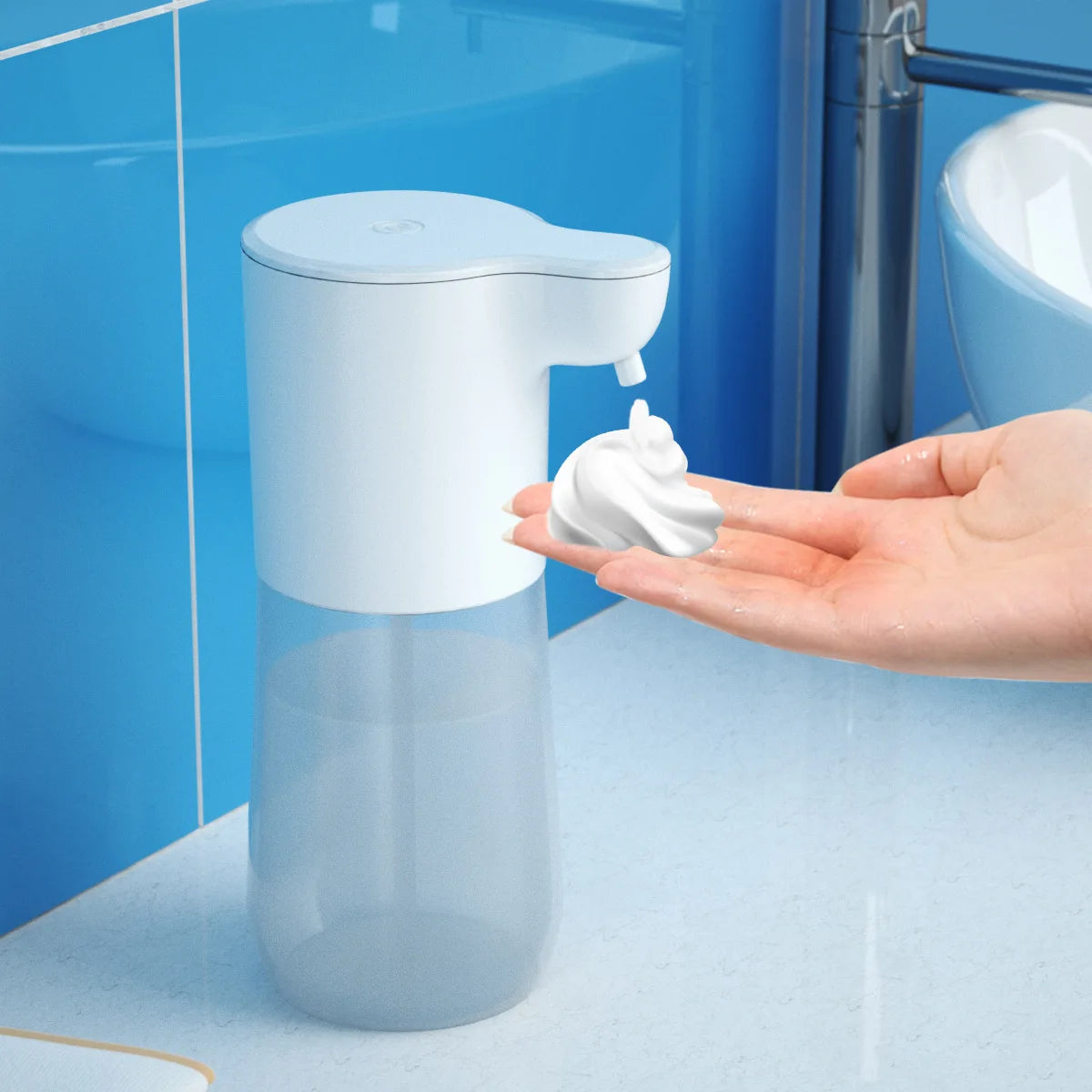 Dispensador de jabón automático sin contacto inteligente infrarrojo con espuma, máquina de espuma de limpieza de manos con inducción USB para cocina y baño