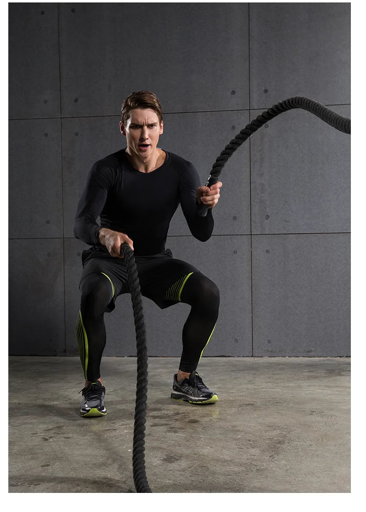 Compression Running Shirt Men Quick Dry Long Sleeve Sportswear For Male Gym Clothing Fitness Tee Training Workout Muscle Top