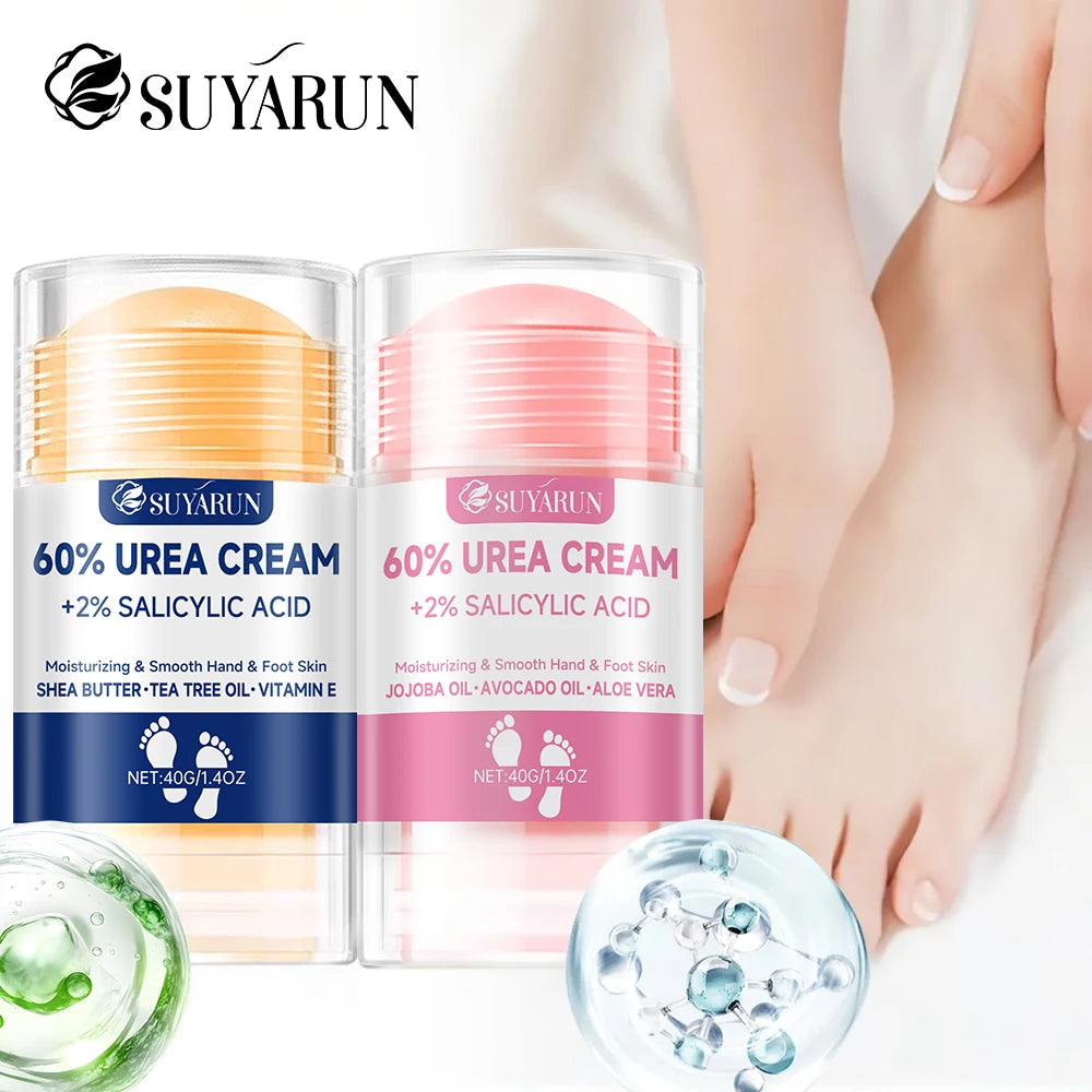SUYARUN 60% Urea Foot Cream Stick - Moisturizing & Exfoliating, Cracked Heel Repair, Deep Hydration for Dry Feet, Long Protectio