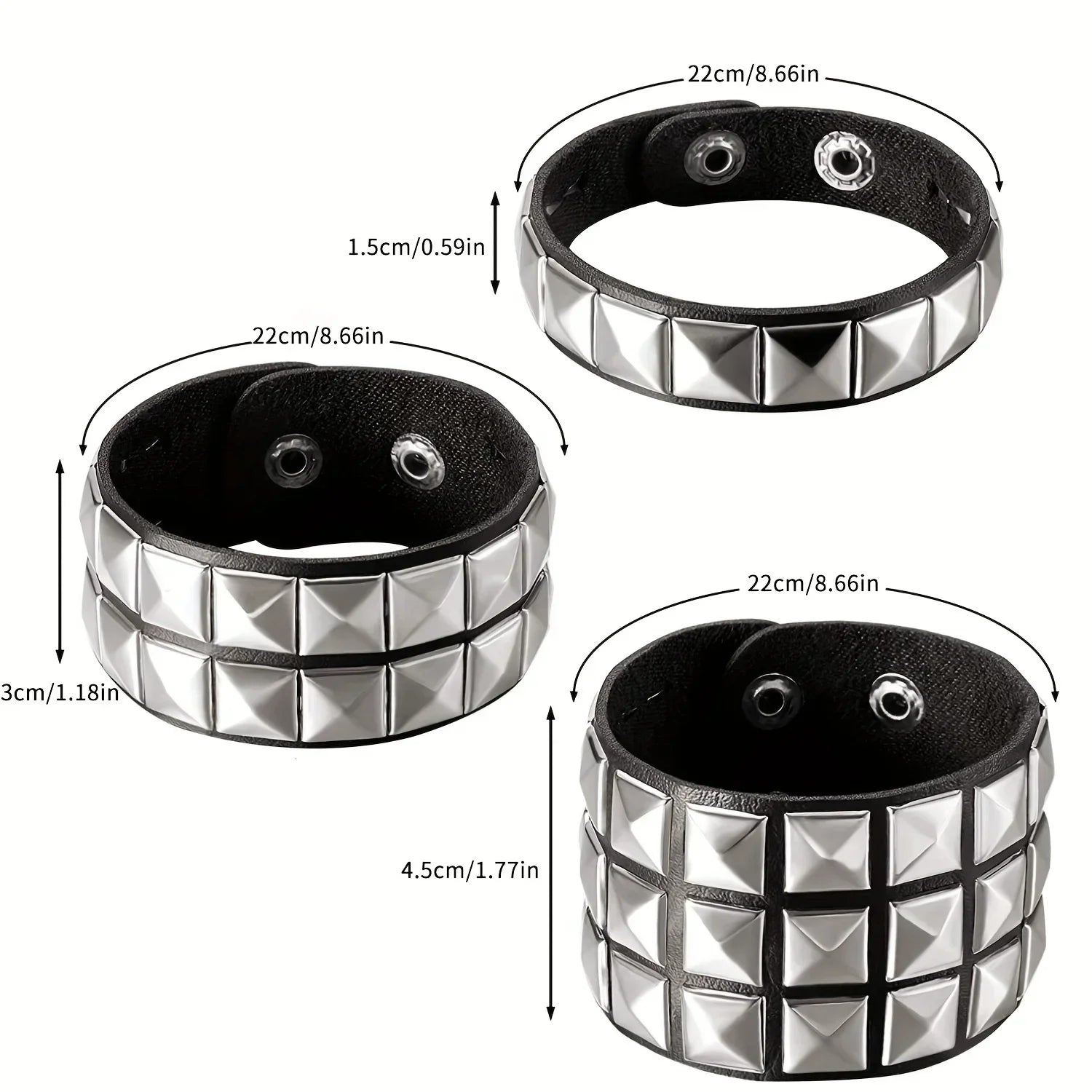 New Punk Hip-Hop Gothic Nail Bracelet Rivets Casual Couple Bracelet Party New Year's Christmas Valentine's Day Birthday Gift