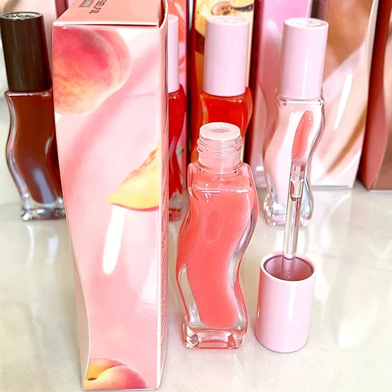 Fashion Dopamine New Summer Long-lasting Moisturizing Lip Oil Gloss Care Lips Plumping Exfoliating Watermelon Milky Mocha Gloss