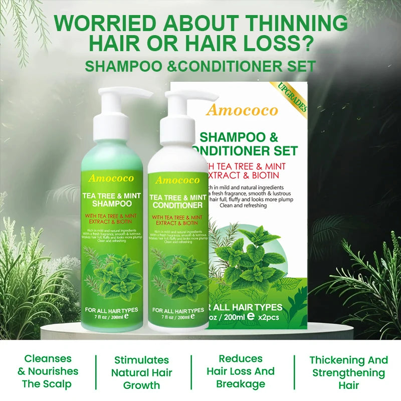 Amococo Tea Tree Shampoo and Conditioner Set - 2 x 200ml