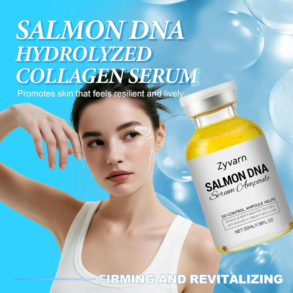 Ampoule Serum Set – Stem Cell Anti-Aging & Salmon DNA Hydrating & Brightening Facial Essence Smooth Wrinkles & Enhance Firmness