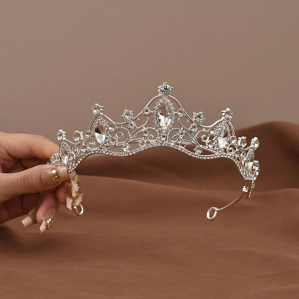Princess Queen Vintage Baroque Crystal Crown Rhinestone Tiara For Women'S Bridal Weeding Prom Jewelry Hair Accessories