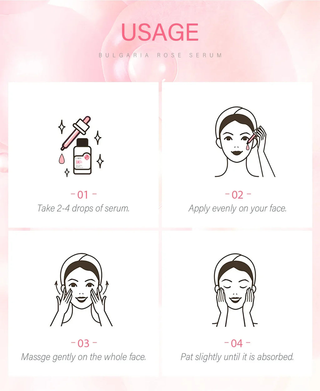 Laikou Rose or Sakura Essence Serum Deep Nourishing Repair Moisturizing Hydrating Anti Aging Facial Treatment Skin Care 100ml