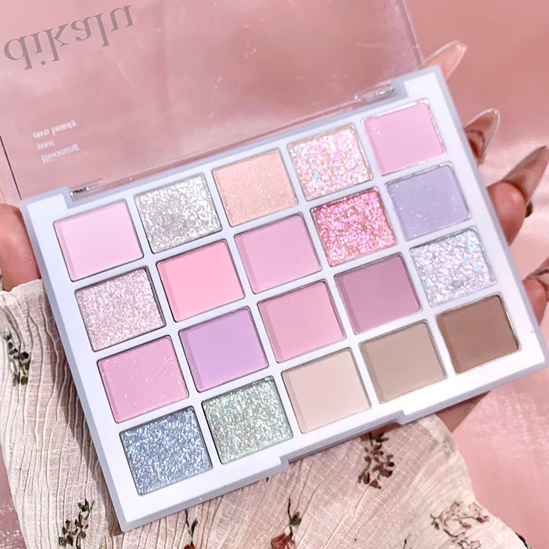 DIKALU 20-Color Korean Low Saturation Eyeshadow Tray Matte Waterproof Brown Pink Eye Shadow Palette Long-lasting Daily Makeup