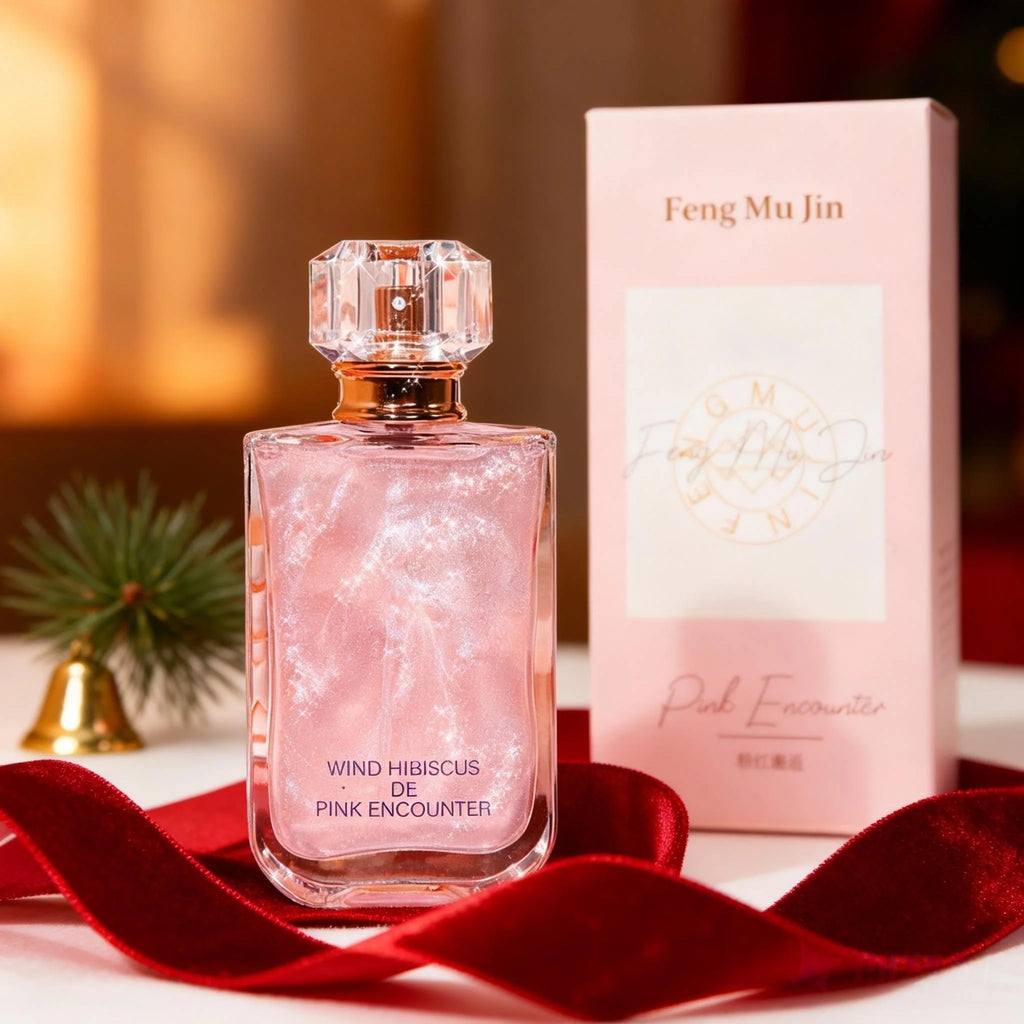 50ml Feng Mu Jin Pink Encounter Women Eau De Parfum, Long Lasting Floral Fruity Perfume, Grapefruit Quince Hyacinth Jasmine Scent, Musk Cedar Amber Fragrance, Shimmer Quicksand Bottle Gift for Girlfriend