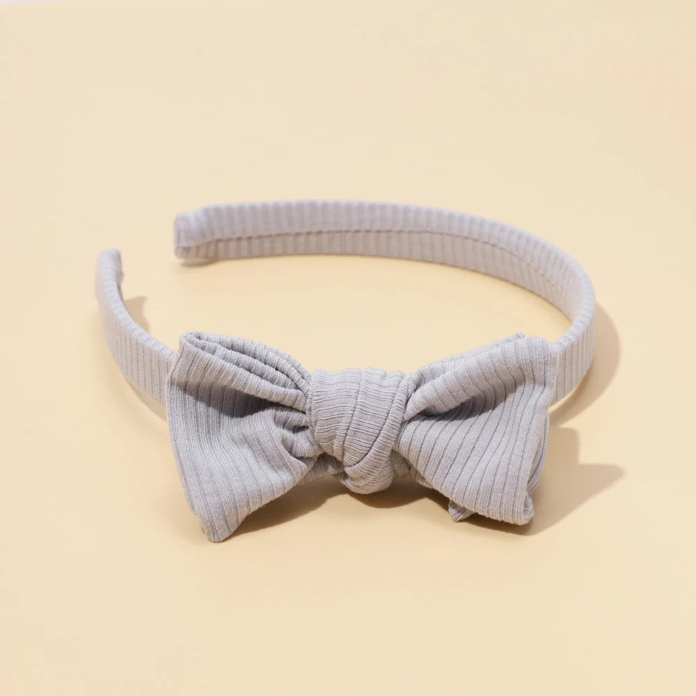Baby Headband Solid Color Hair Hoop With Soft Atmospheric Bow For Newborns And Toddlers