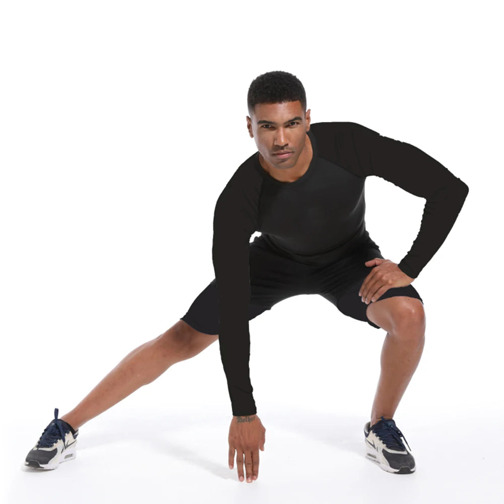 Men's Workout Compression Shirt Turtleneck Long Sleeve Rash Guard Gym Base Layer Athletic Undershirt Gear Sports Shirt