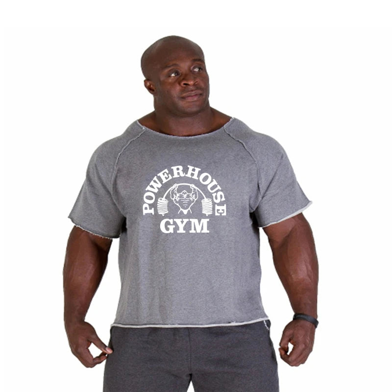 Men'S Clothing Gym Fitness Clothes T-Shirt Tops Breathable Vintage Graphic Shirts Oversized New Short Sleeve Top Cotton Tshirt