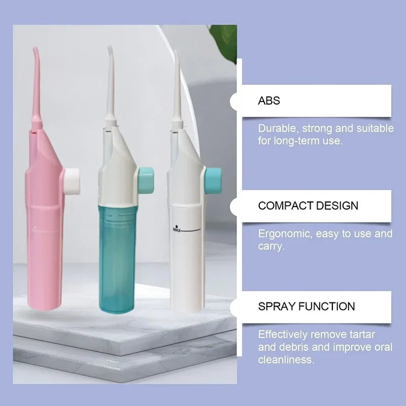 Portable High Pressure Oral Irrigator Household Dental Floss Manual Water Toothpick for Teeth Cleaning