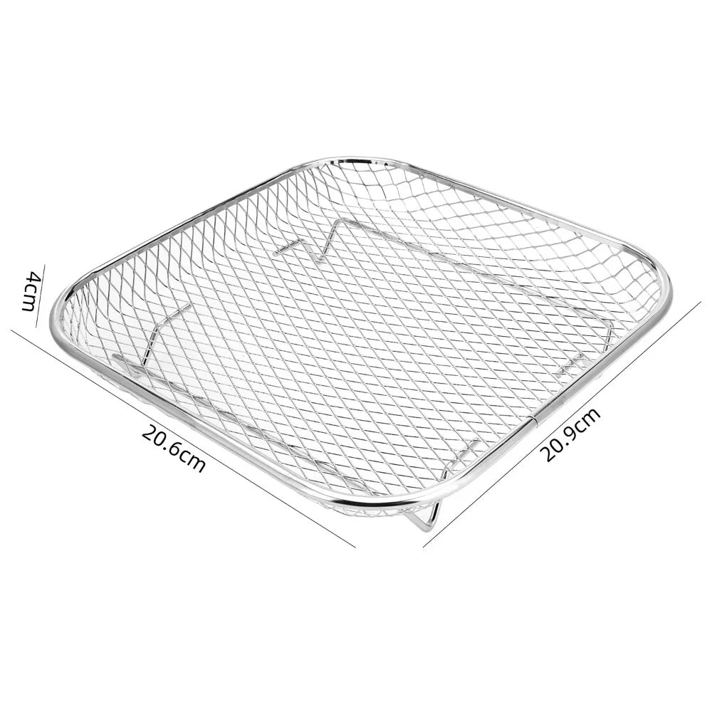 Cesta para asar de acero inoxidable antiadherente Bandeja para freidora de aire Rejilla de alambre Rejilla para freidora de aire Cesta apilable para asar Accesorios de cocina