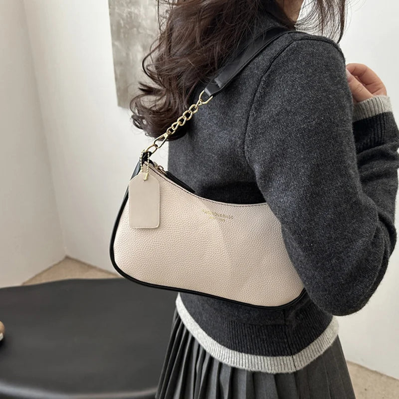 Crossbody Bag for Women Adjustable Strap Crescent Shoulder Bag PU Leather Zipper Closure Casual Handbag for Work Travel