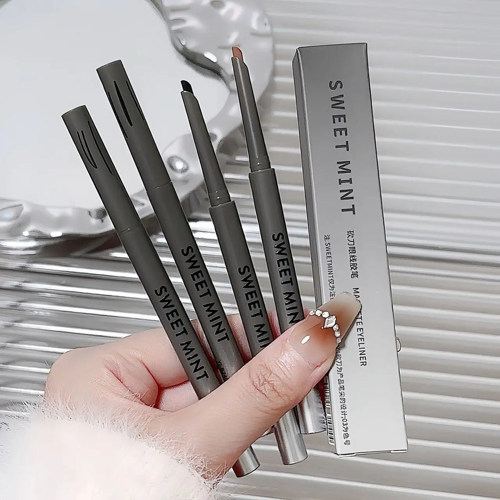 Slim Lying Silkworm Eyeliner Gel Pen Waterproof Non-smudging Eye Liner Pencil Lasting Black Brown Easy Wearing Eyeliner Gel Pen