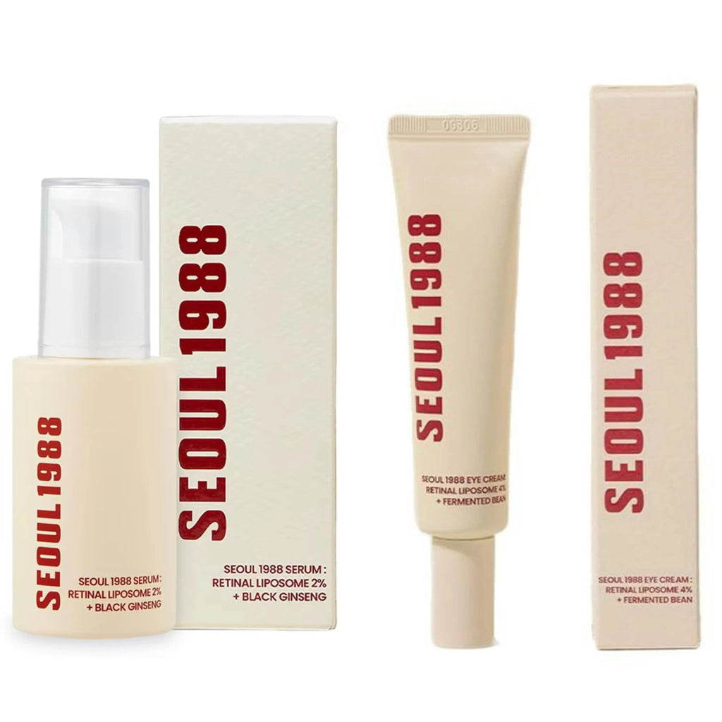 Korean 1988 Retinol Face Care Serum,Black Ginseng Niacinamide Vitamin C Moisturizing Firming Ampoule,Anti Aging Wrinkle Skincare