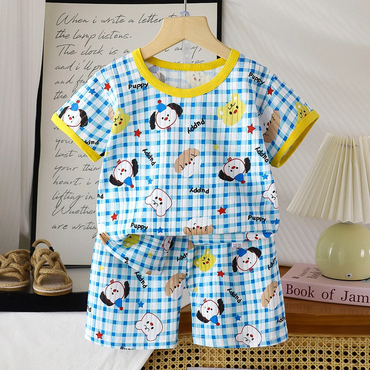 Children's 2-Piece Summer T-Shirt and Shorts Set - Animal Print