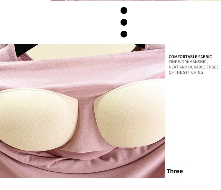 Modal No- Bra T-Shirt One-Piece Short Sleeve Women Summer Wear Casual Solid Color Base Layer Outdoor Wear round Neck T-Shirt