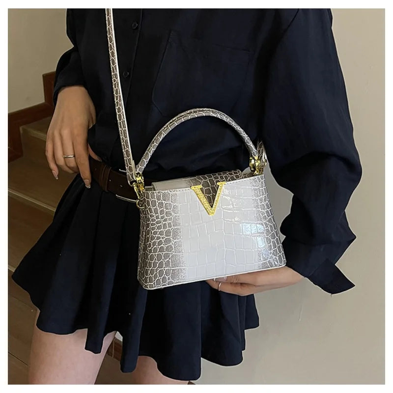 2025 New PU Pattern Leather Women Handbags Luxury Fashion Small Shoulder Messenger Bag Portable Crossbody Shell Bags