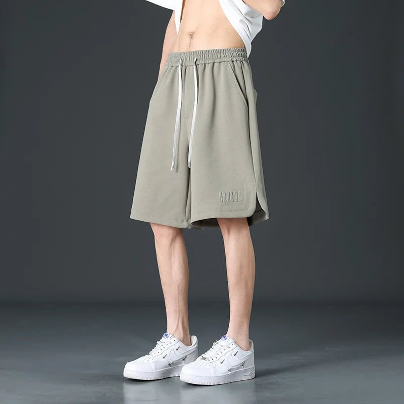 Loose Ice Silk Basketball Shorts Men's Summer Quick Dry Sport Mid-Pants American Breathable Casual Straight Loose Five-Quarter