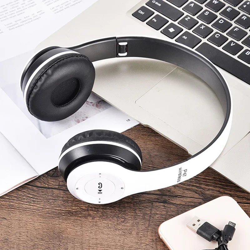 Auriculares inalámbricos P47 Bluetooth 5.0 Auriculares plegables HIFI estéreo graves para música, juegos, auriculares para niños y niñas para iPhone XiaoMi