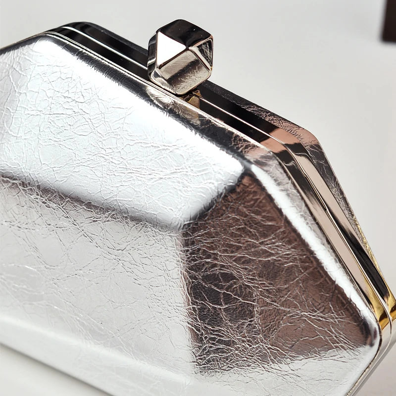 Women's Summer Bag 2026 Gold Irregular Small Hand Bag High Quality Premium Luxury Brand Handbags Evening Wedding Cross Clutch