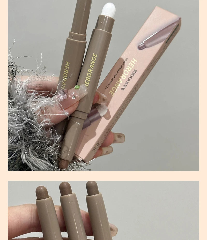 Herorange Valentine's Day Gift Contour Stick - 2-in-1 Nose & Face Sculpting Pen with Brush, Suitable for All Skin Types