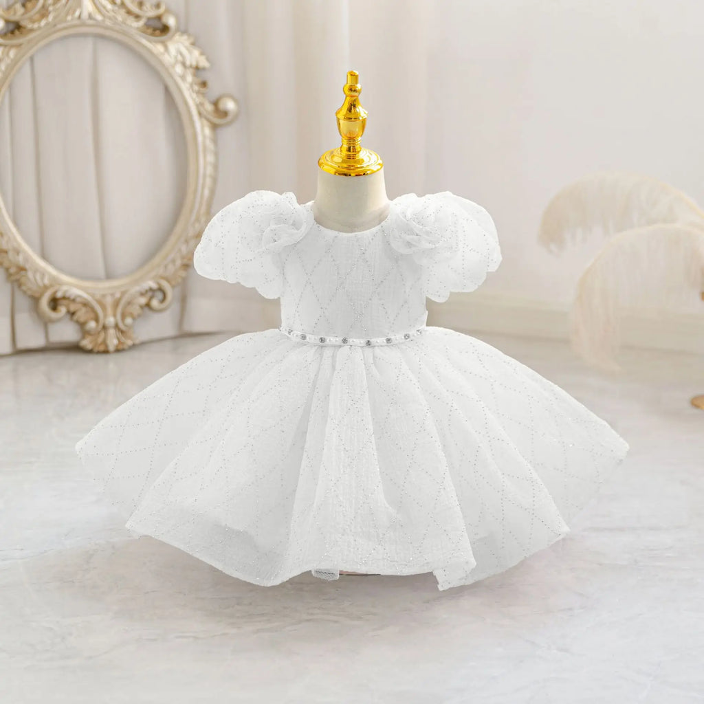 HETISO Flower Girls Princess Dress Beaded Kids Ball Gown for Wedding Child Birthday Party Custom 1-4 Years