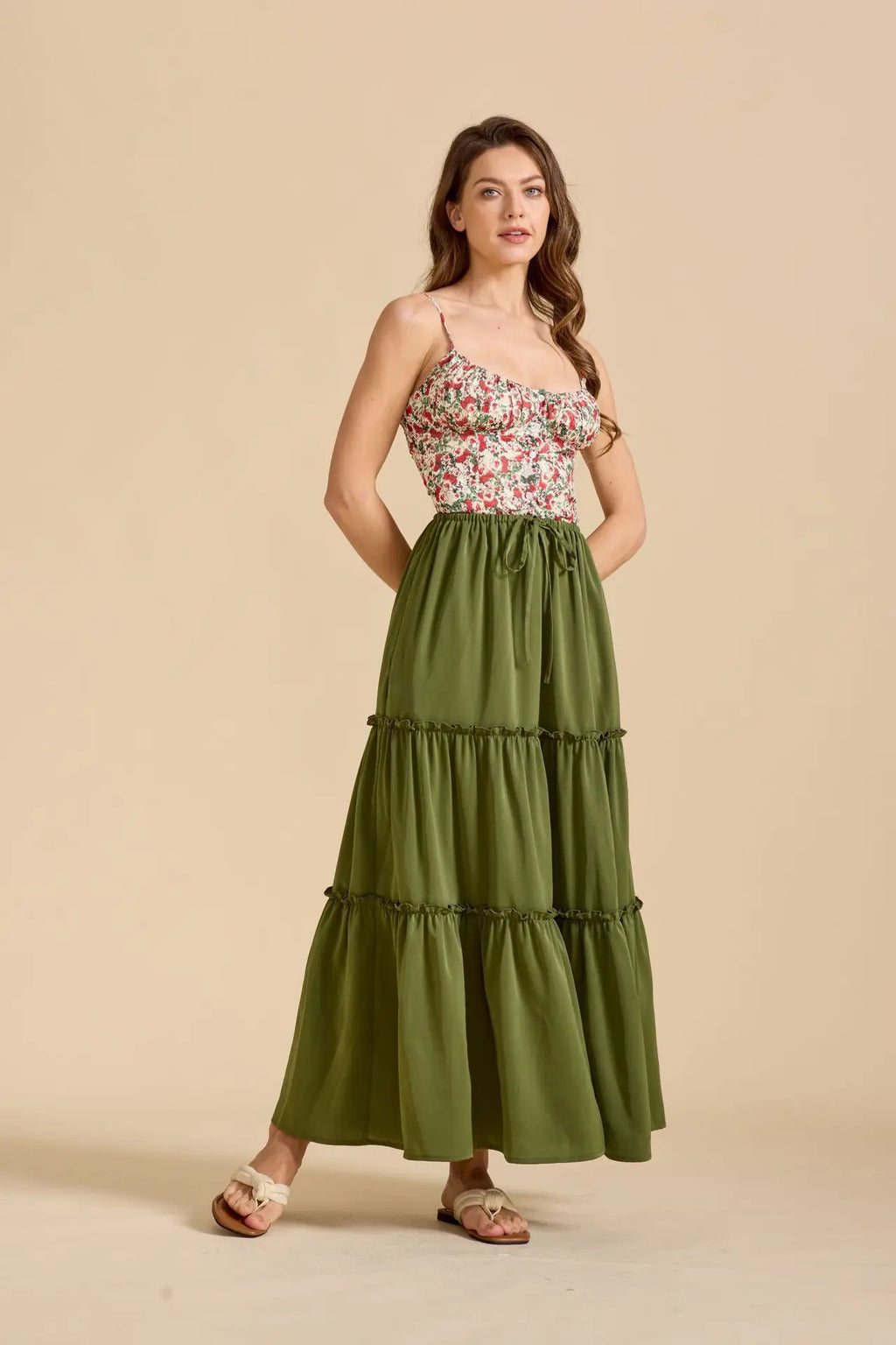 Elegant High Waist Elastic Pocket Long Skirt Adjustable Belted Half Body Skirt Women's Home Fashion Spring 2025 Polyester Blend