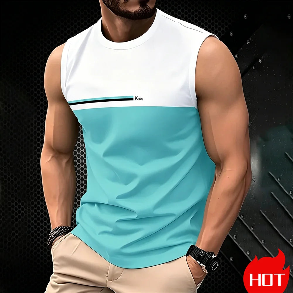 Men's Tank Top 3D Printed Sleeveless Sports Shirt Breathable Plus Size