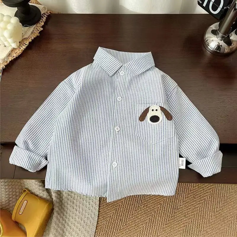 Ienens Kids Plaid Long Sleeve Shirt - Cotton Blend, Unisex
